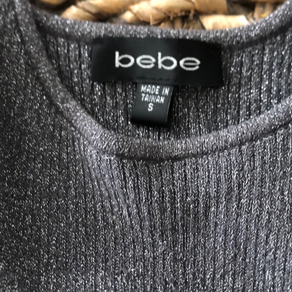 bebe Metallic Ribbed Tank Top Size Small